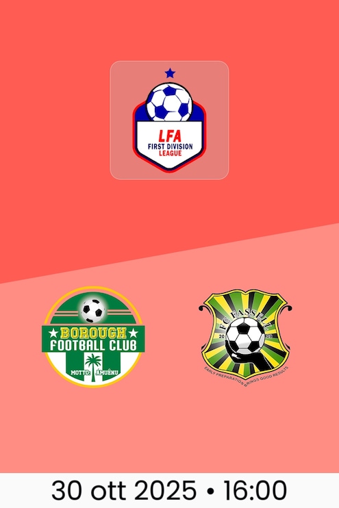 Borough FC - FC Fassell | LFA First Division League 2025/26