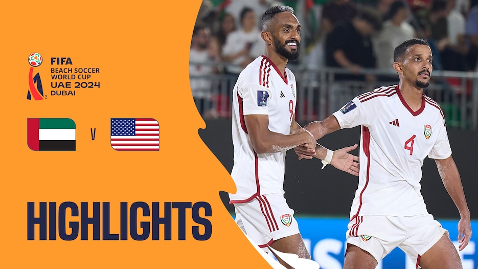 Emiratos Árabes Unidos vs EEUU | Grupo A | Copa Mundial de Beach Soccer de la FIFA EAU 2024 Dubái™ | Highlights