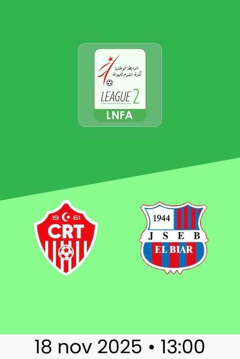CR Témouchent vs JS El Biar | Ligue 2 2025/26