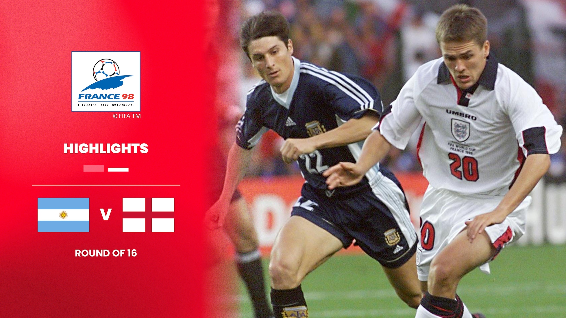 Argentina x Inglaterra | Oitavas de final | Copa do Mundo da FIFA França 1998™ | Melhores momentos