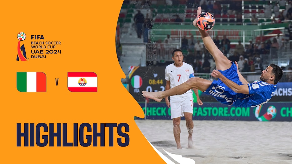 Italia vs Tahití | Cuartos de final | Copa Mundial de Beach Soccer de la FIFA EAU 2024 Dubái™ | Highlights