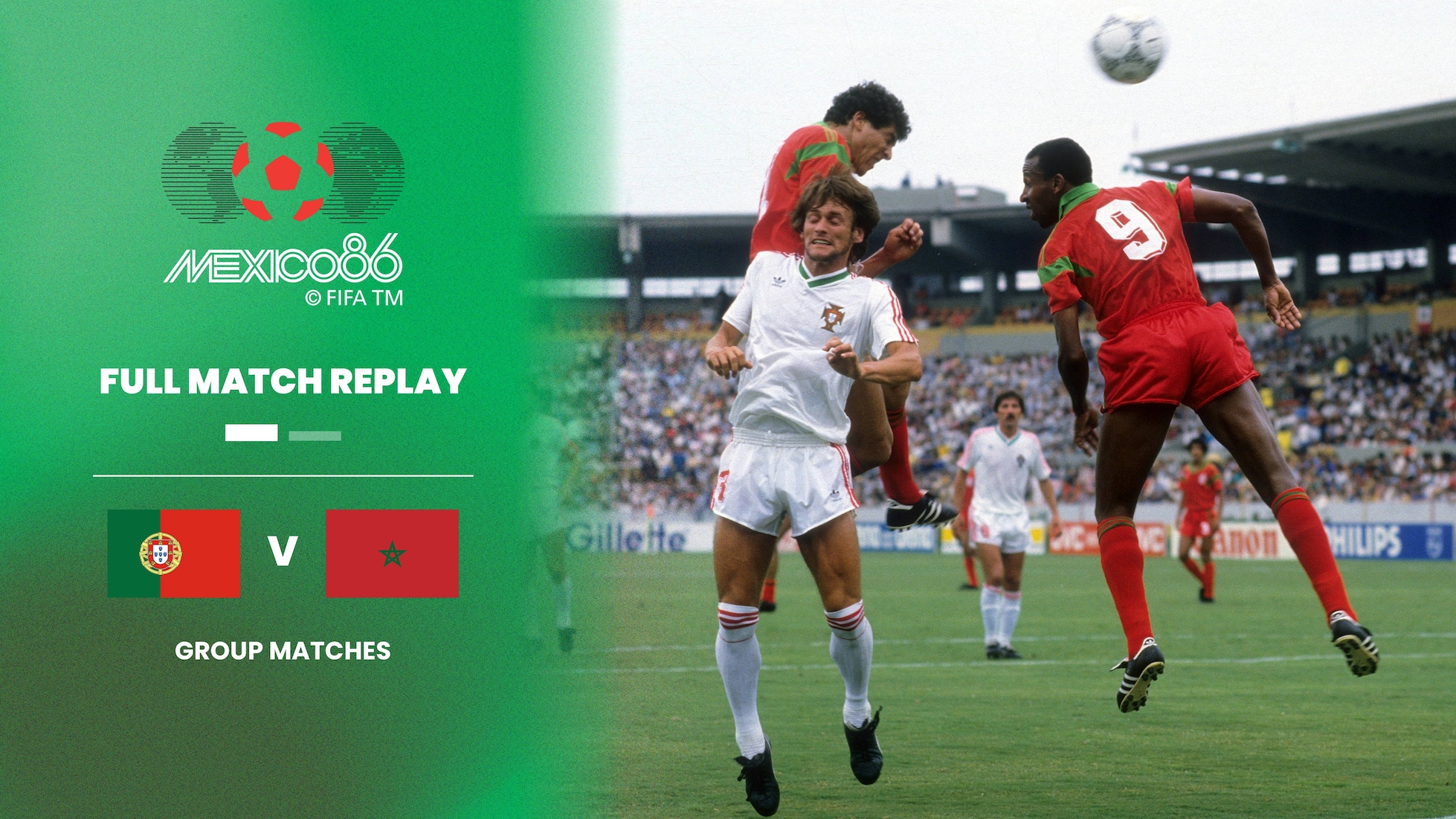 Portugal vs Marruecos | Grupo F | Copa Mundial de la FIFA México 1986™ | Partido Completo