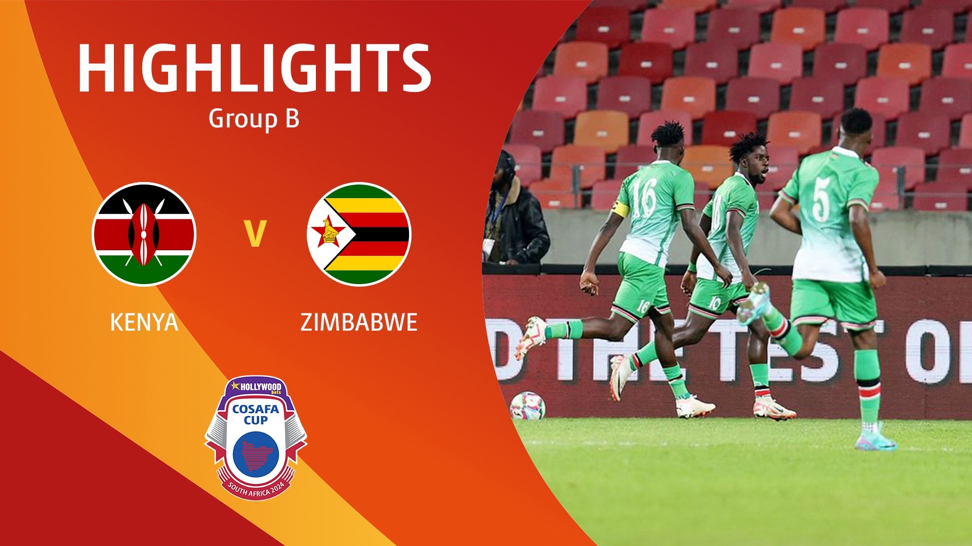 Quênia x Zimbábue | Grupo B | HOLLYWOODBETS COSAFA Cup 2024 | Melhores momentos