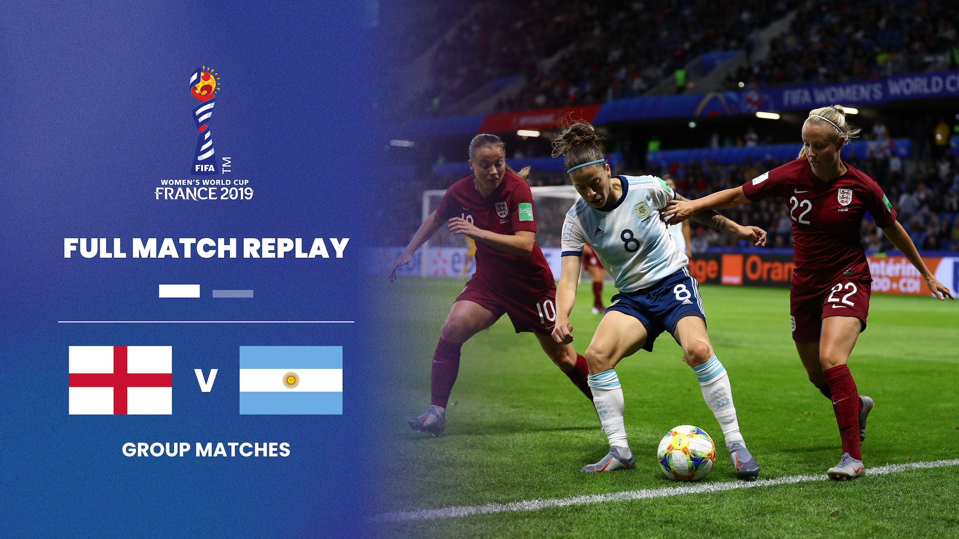Inglaterra vs Argentina | Grupo D | Copa Mundial Femenina de la FIFA Francia 2019™ | Partido Completo