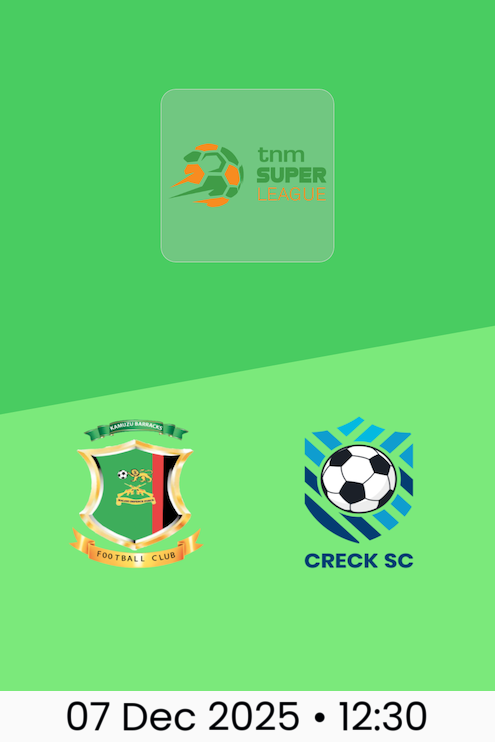 Kamuzu Barracks FC v Creck Sporting FC | TNM Super League 2025