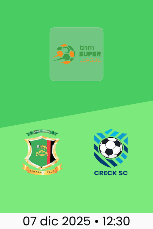 Kamuzu Barracks FC vs Creck Sporting FC | TNM Super League 2025