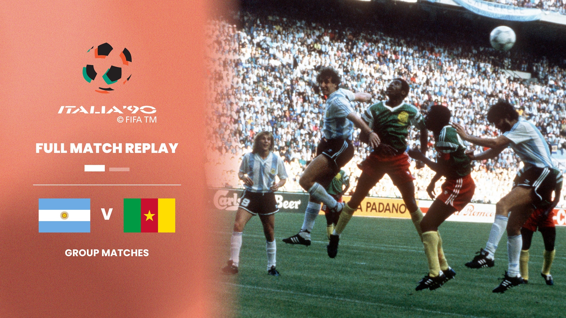 Argentina x Camarões | Grupo B | Copa do Mundo da FIFA Itália 1990 | Jogo completo