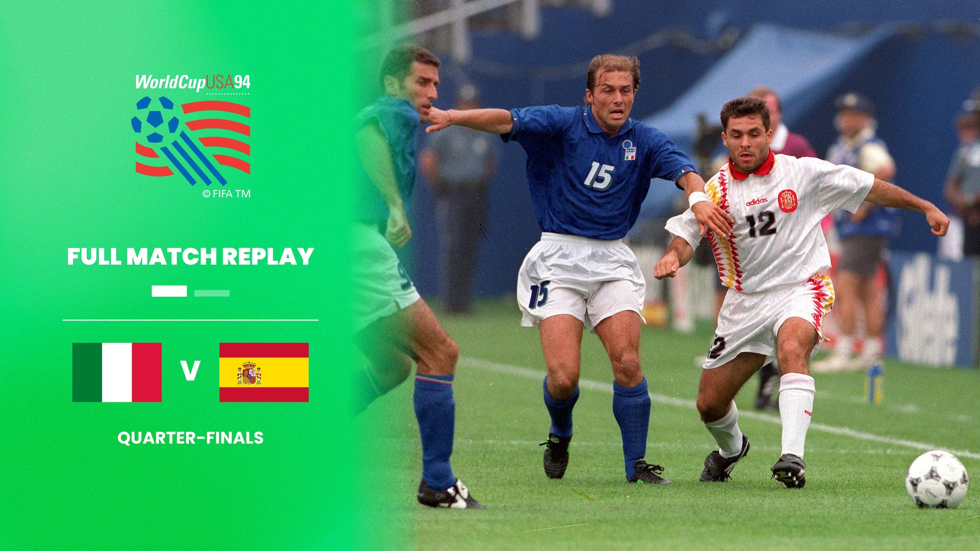Italien - Spanien | Viertelfinale | FIFA Fussball-Weltmeisterschaft USA 1994™ | Spiel in voller Länge