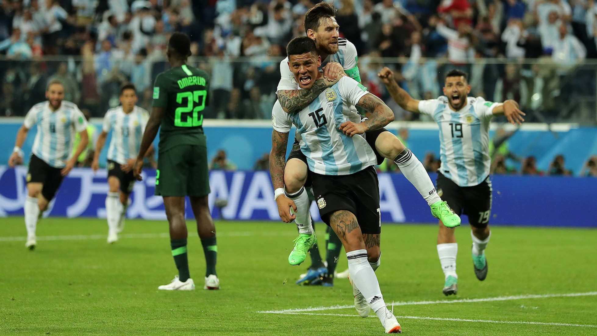 Marcos Rojo aos 41 | Nigéria x Argentina | Copa do Mundo FIFA de 2018, na Rússia
