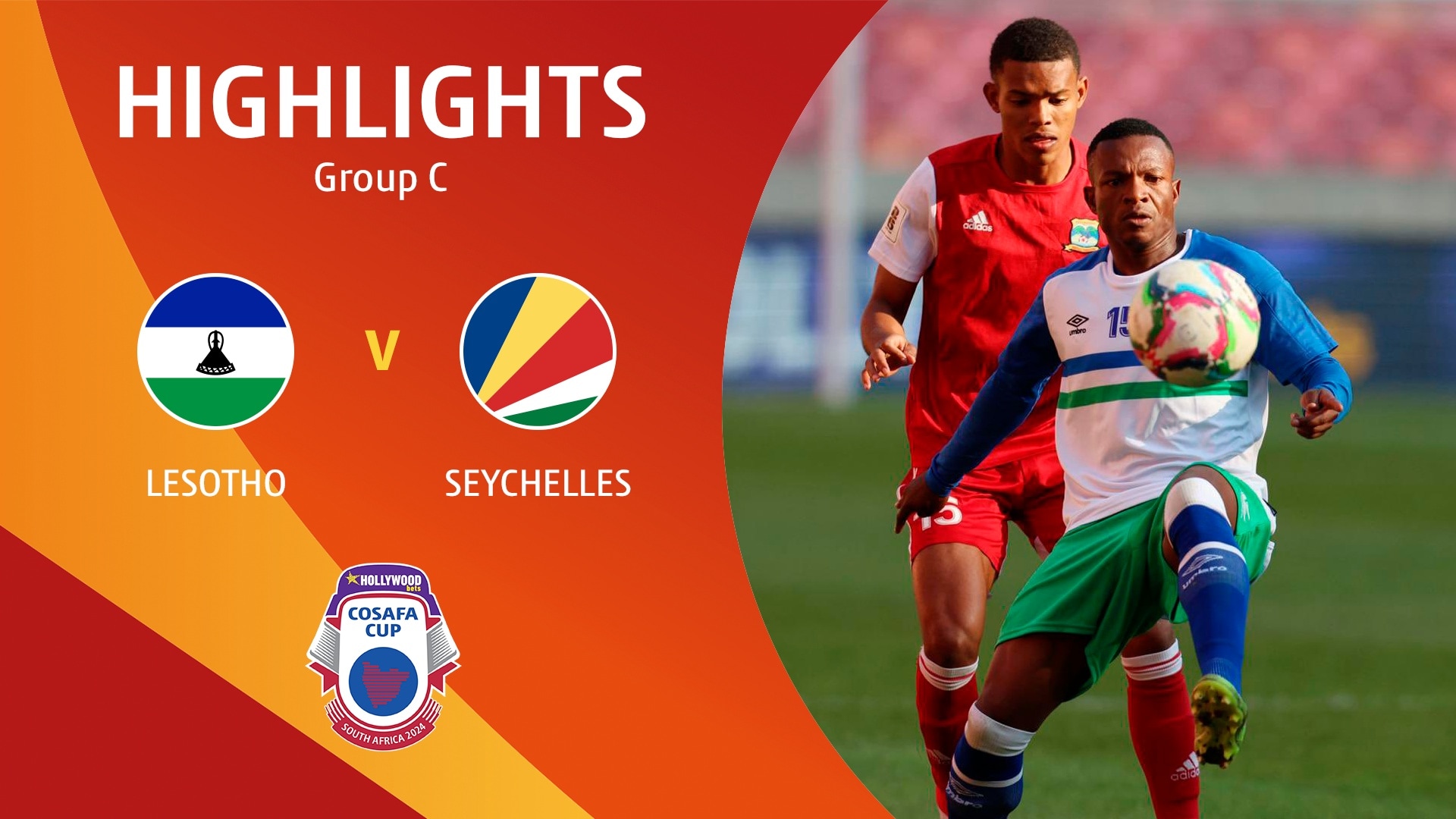Lesoto x Seychelles | Grupo C | HOLLYWOODBETS COSAFA Cup 2024 | Melhores momentos