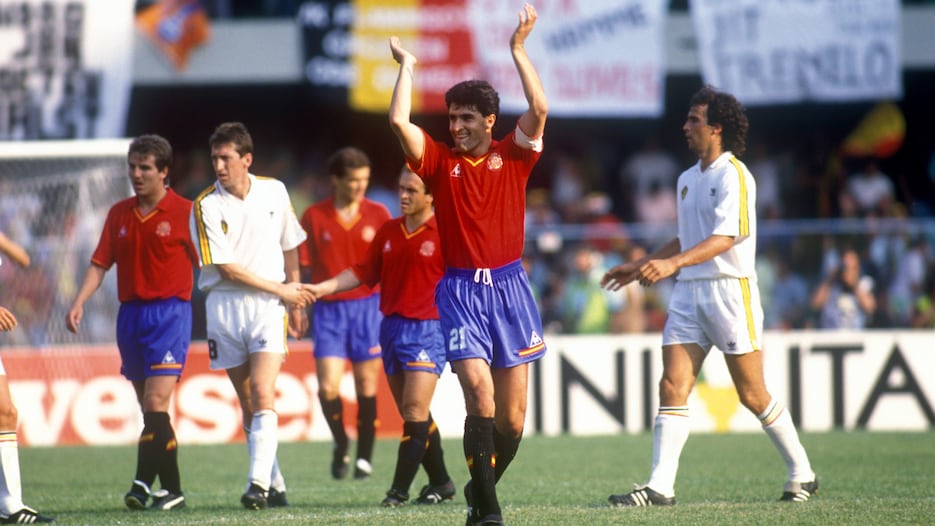 Míchel González Goal 26' | Belgium vs Spain | 1990 FIFA World Cup Italy™