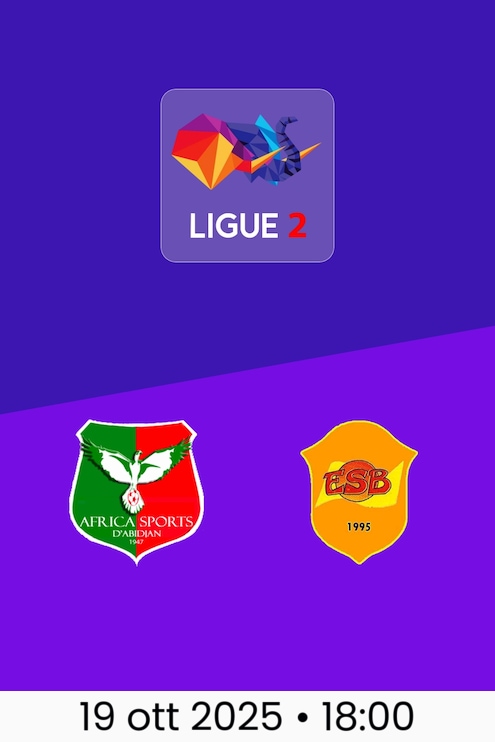 Africa Sports - ES Bingerville | Côte d'Ivoire Ligue 2 2025/26
