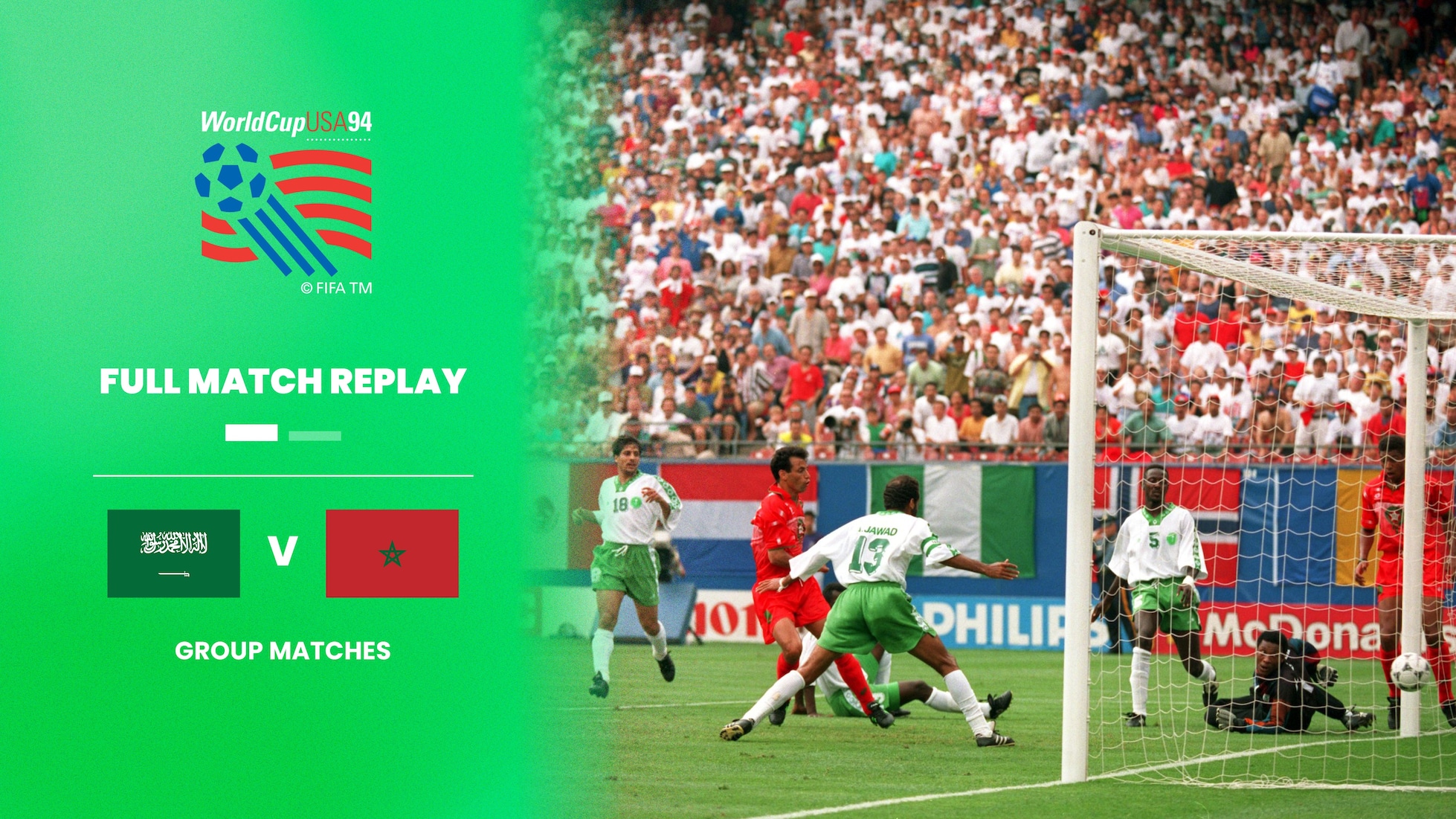 Arábia Saudita x Marrocos | Grupo F | Copa do Mundo da FIFA EUA 1994 | Jogo completo