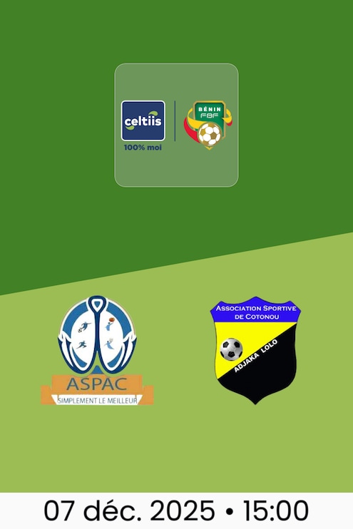 ASPAC FC - AS Cotonou FC | Ligue 1 2025