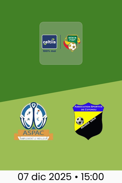 ASPAC FC - AS Cotonou FC | Ligue 1 2025