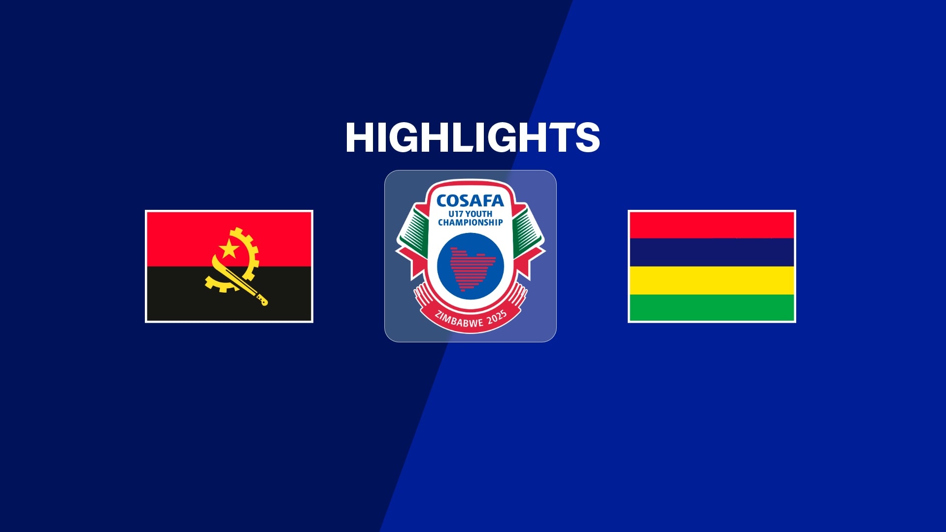 Angola vs Mauricio | Fase de grupos | CAF U-17 AFCON 2026 | Clasificatorios COSAFA | Highlights