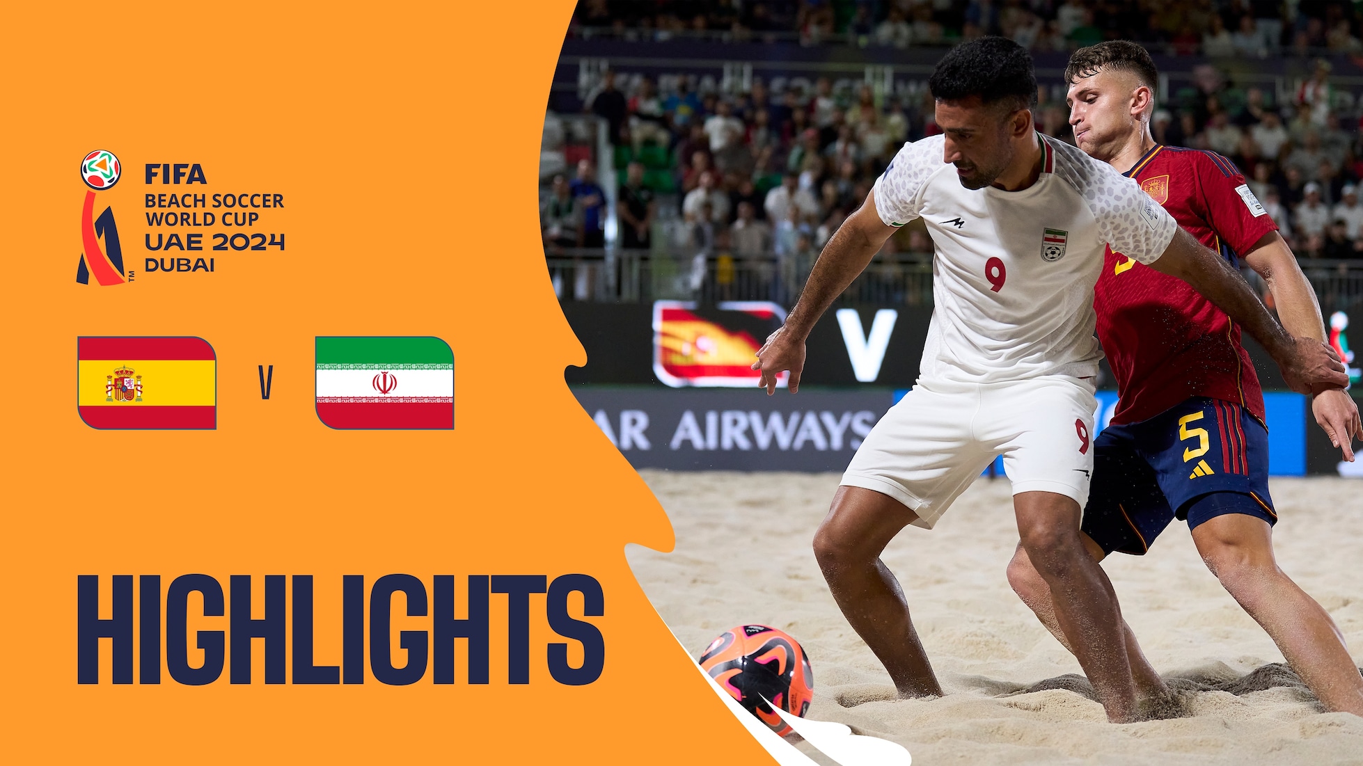 Spanien - IR Iran | Gruppe B | FIFA Beach-Soccer-Weltmeisterschaft VAE 2024 Dubai™ | Highlights