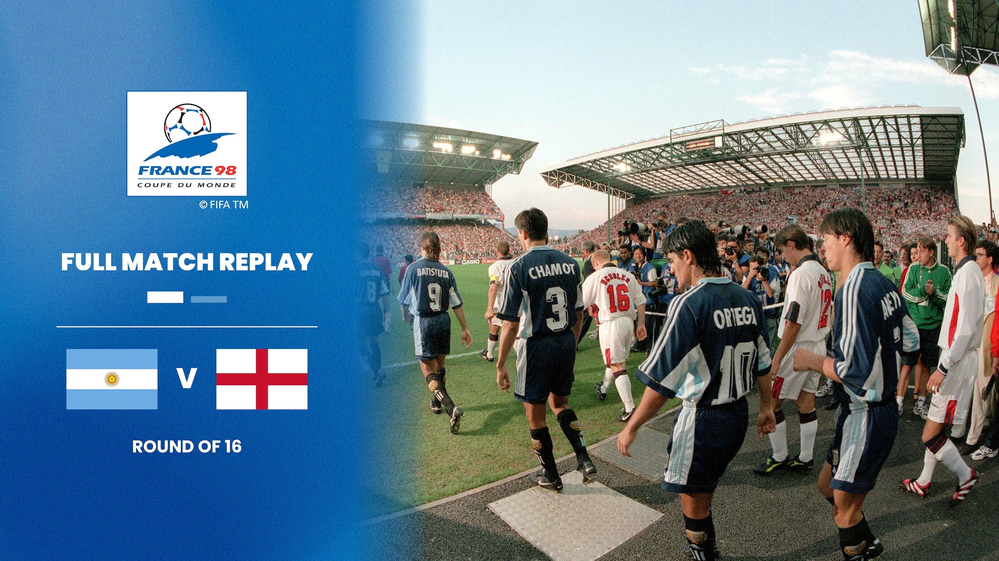 Argentina x Inglaterra | Oitavas de final | Copa do Mundo da FIFA França 1998™ | Jogo completo