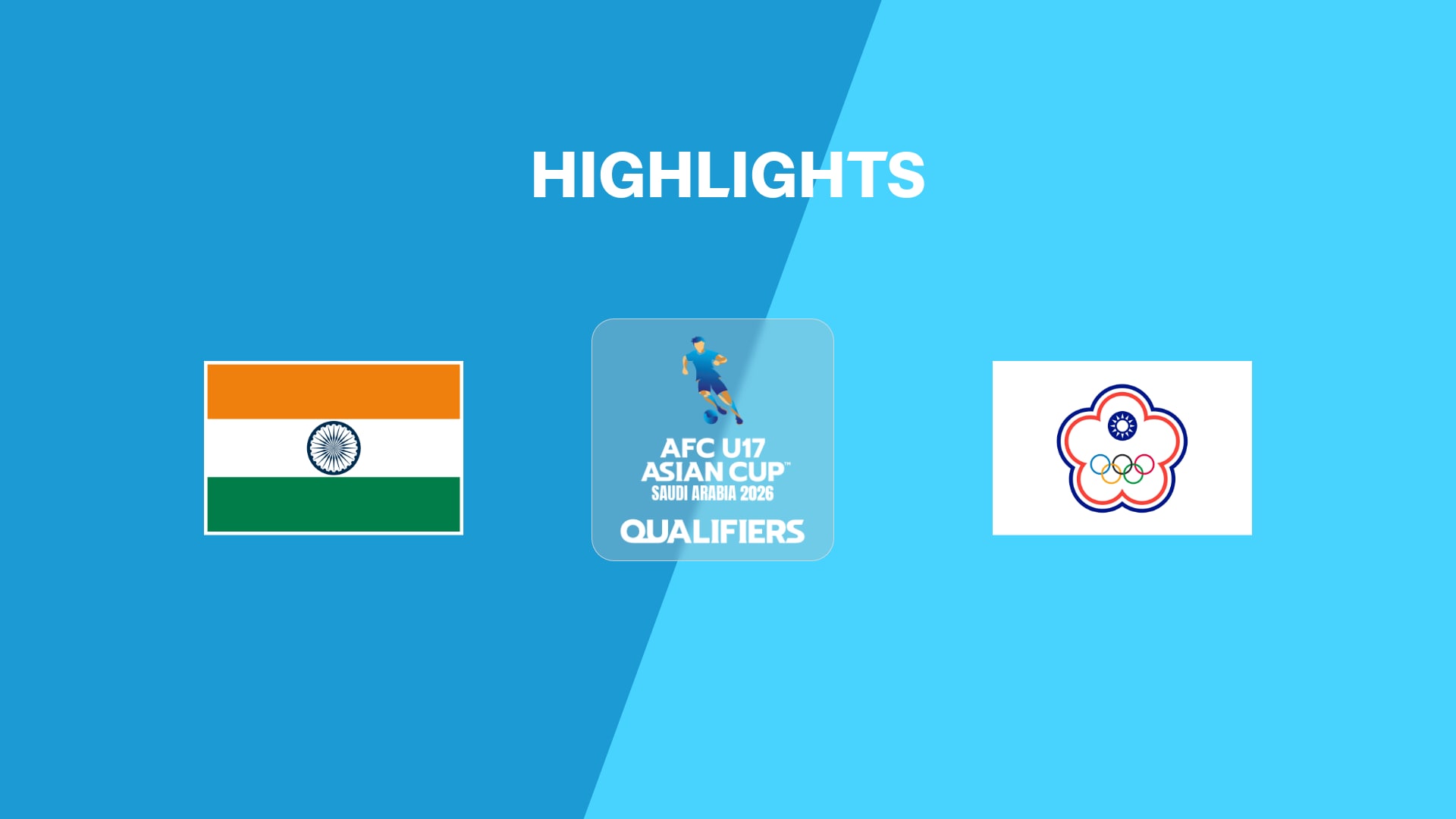 Índia x Taipei Chinês | Grupo D | Eliminatórias da AFC U17 Asian Cup 2026 | Melhores momentos