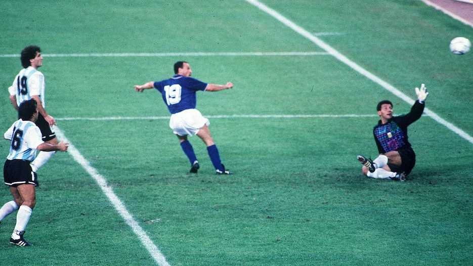 Salvatore Schillaci Goal 17' | Italy vs Argentina | 1990 FIFA World Cup Italy™