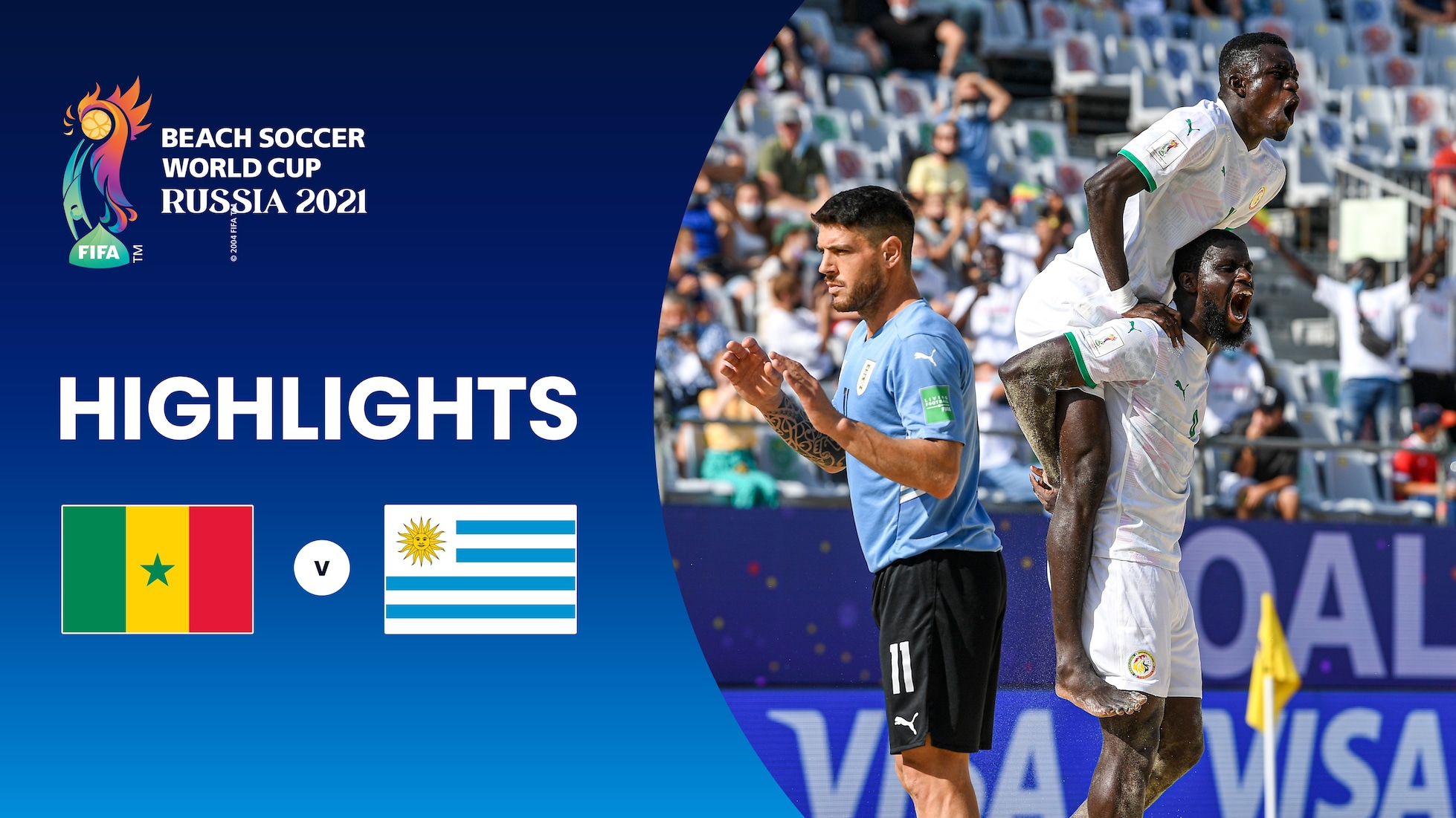 Sénégal - Uruguay | Groupe D | Coupe du Monde de Beach Soccer de la FIFA, Russie 2021™ | Résumé vidéo