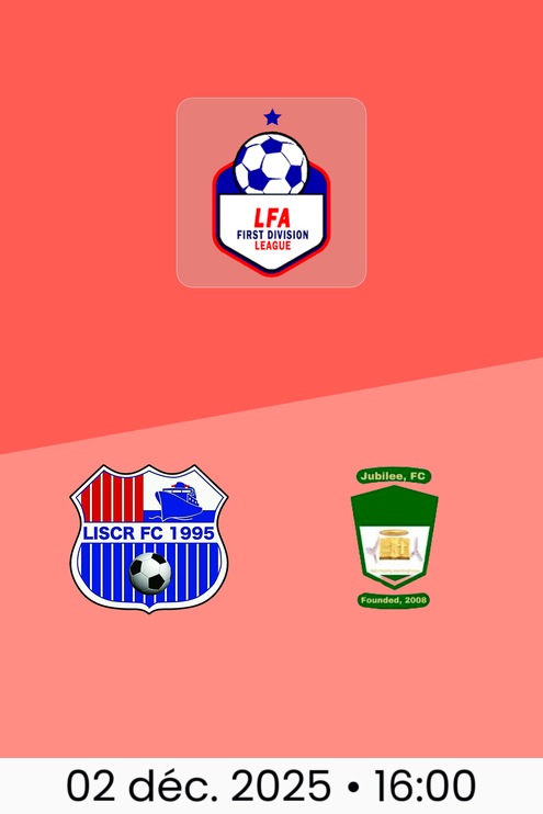 LISCR FC - Jubilee FC | LFA First Division League 2025/26