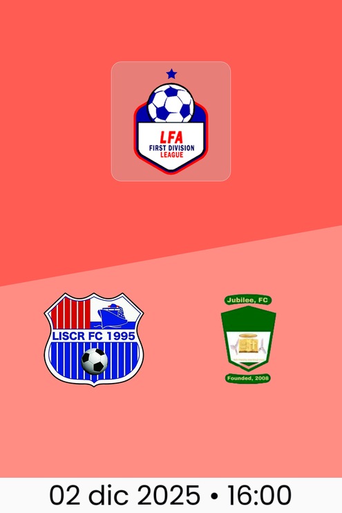 LISCR FC - Jubilee FC | LFA First Division League 2025/26