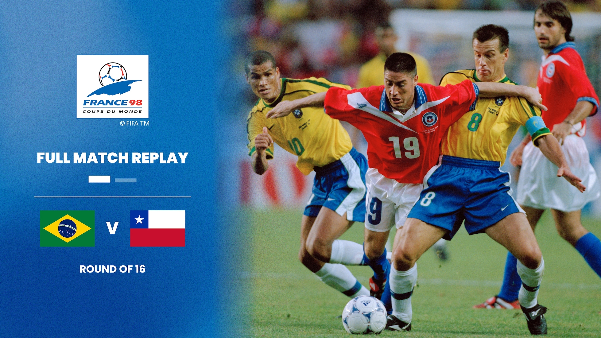 Brasil x Chile | Oitavas de final | Copa do Mundo da FIFA França 1998™ | Jogo completo