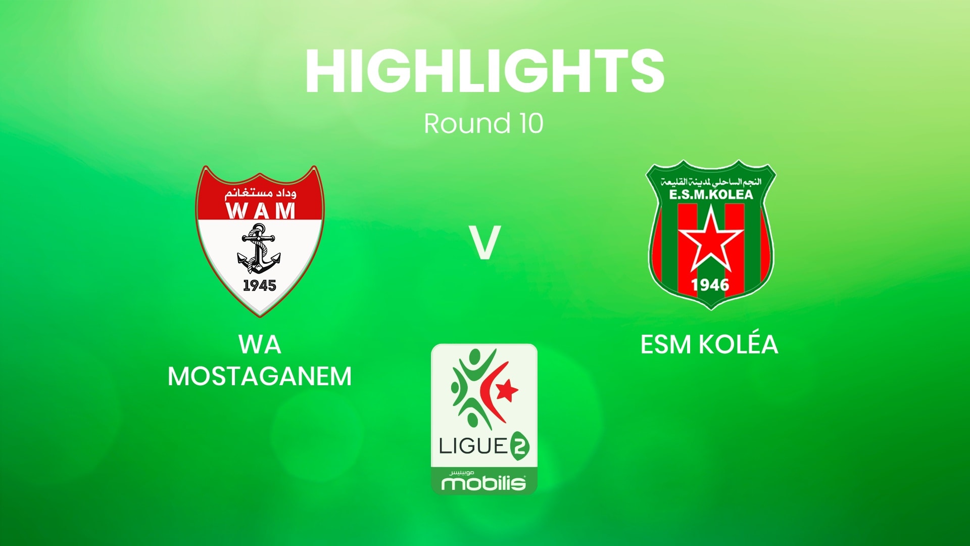 WA Mostaganem - ESM Koléa | Runde 10 | Ligue 2 2024/25 | Algerien | Highlights