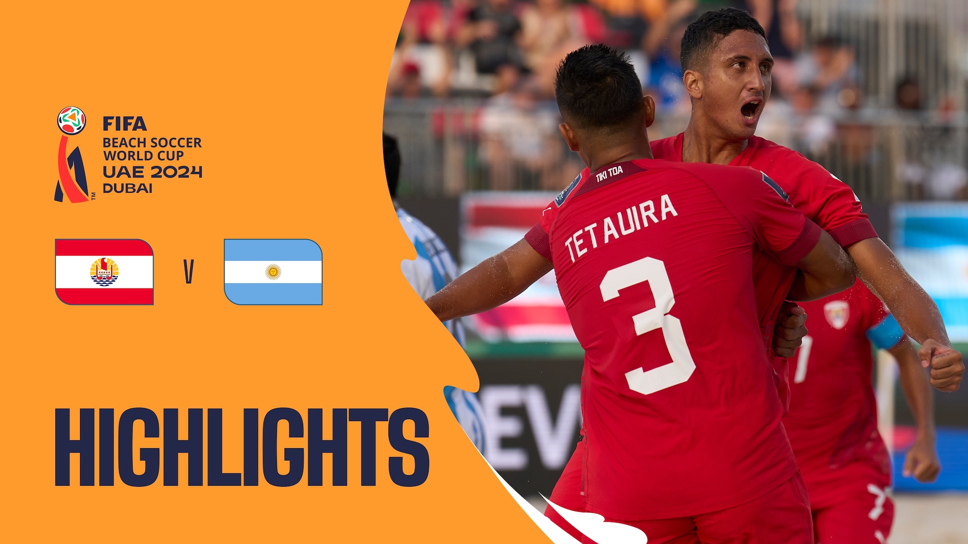 Tahiti v Argentina | Group B | FIFA Beach Soccer World Cup UAE 2024 Dubai™ | Highlights
