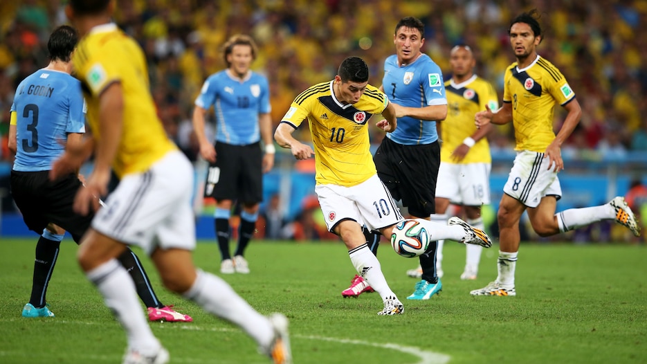 James Rodriguez Goal 27' | Colombia v Uruguay | 2014 FIFA World Cup Brazil™