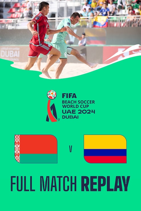 Belarus x Colômbia | Grupo C | Copa do Mundo de Beach Soccer da FIFA Emirados Árabes Unidos 2024 Dubai™ | Jogo completo