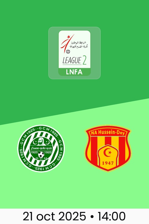 GC Mascara vs NA Hussein Dey | Ligue 2 2025/26
