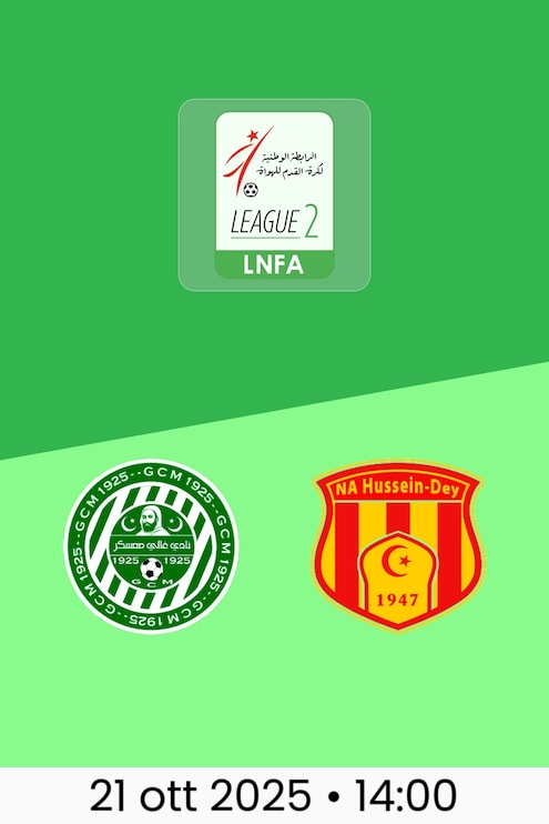 GC Mascara - NA Hussein Dey | Ligue 2 2025/26