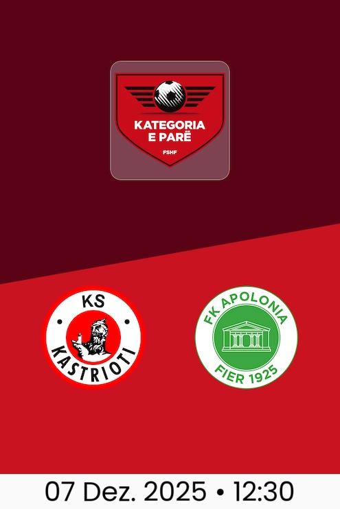 Kastrioti Kruje - Apolonia Fier | Kategoria e Parë 2025/26