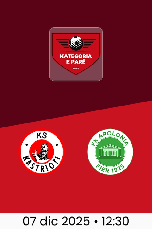 Kastrioti Krujë - Apolonia Fier | Kategoria e Parë 2025/26