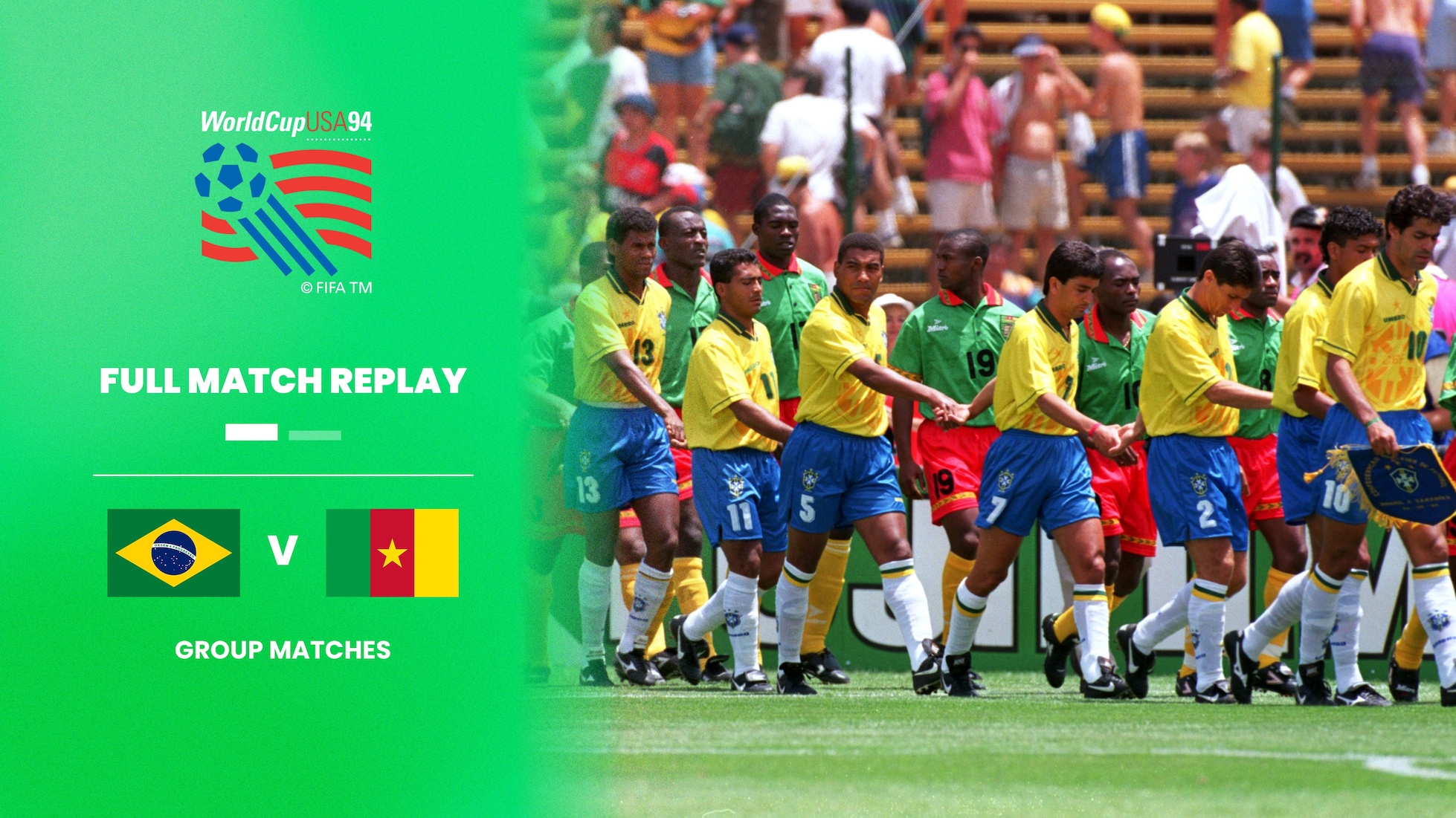 Brasil x Camarões | Grupo B | Copa do Mundo da FIFA EUA 1994 | Jogo completo