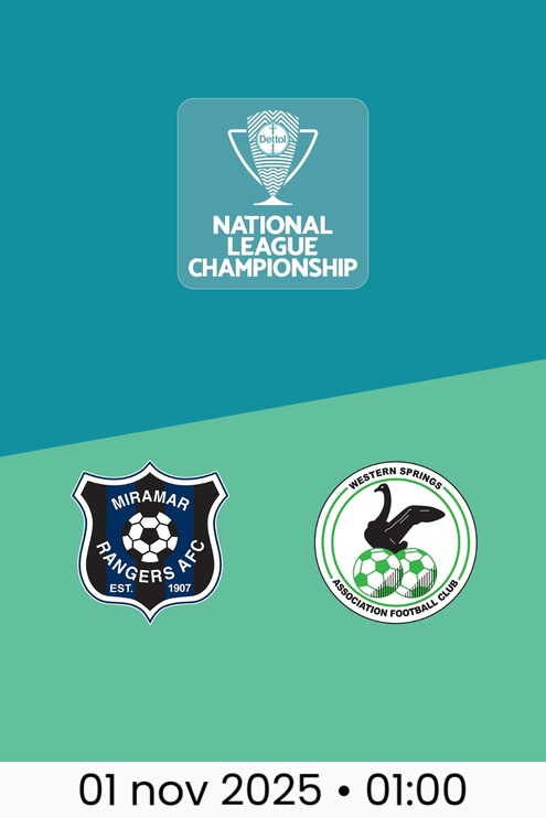 Miramar Rangers x Western Springs | Campeonato da Liga Nacional 2025
