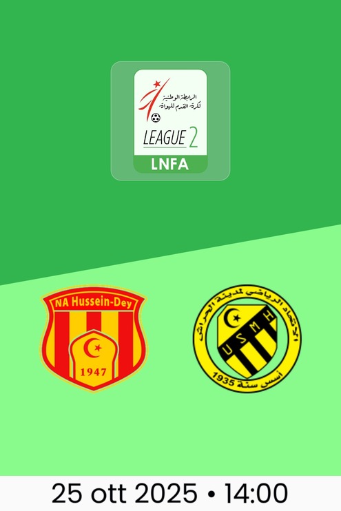 NA Hussein Dey - USM El Harrach | Ligue 2 2025/26