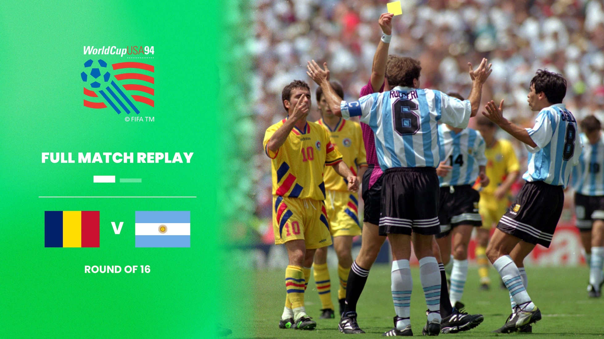 Romania v Argentina | Round of 16 | 1994 FIFA World Cup USA™ | Full Match Replay