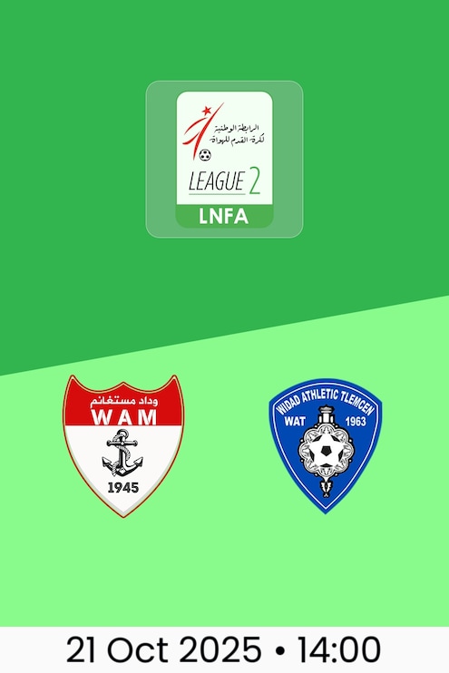 WA Mostaganem v WA Tlemcen | Ligue 2 2025/26