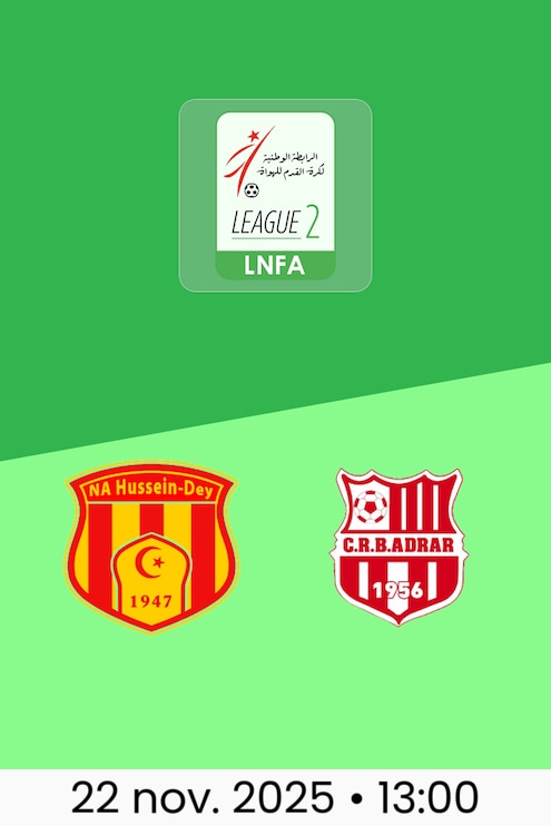 NA Hussein Dey - CRB Adrar | Ligue 2 2025/26