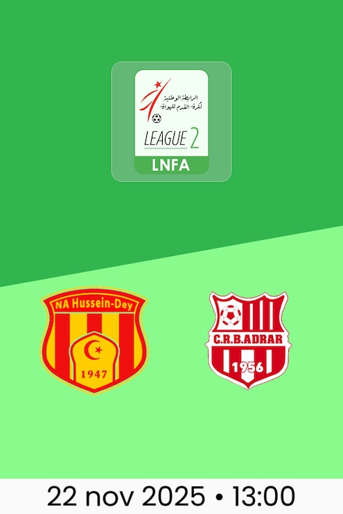 NA Hussein Dey - CRB Adrar | Ligue 2 2025/26