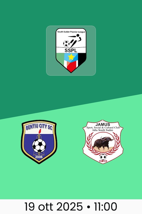 Bentiu City SC - Jamus FC | Premier League del Sudan del Sud 2025-2026