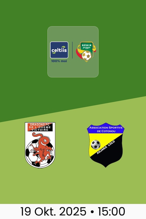 Dragons FC - AS Cotonou FC | Ligue 1 2025