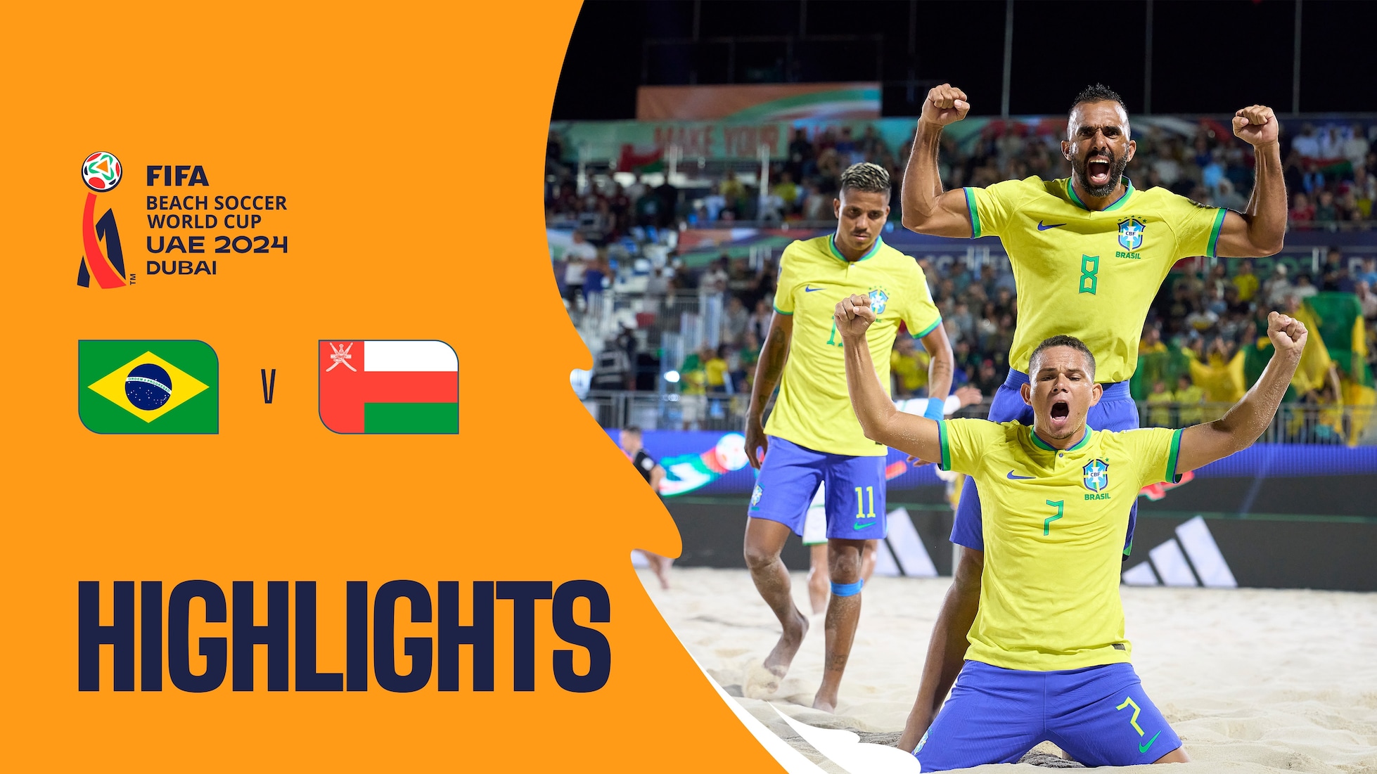 Brasil x Omã | Grupo D | Copa do Mundo de Beach Soccer da FIFA Emirados Árabes Unidos 2024 Dubai™ | Melhores momentos