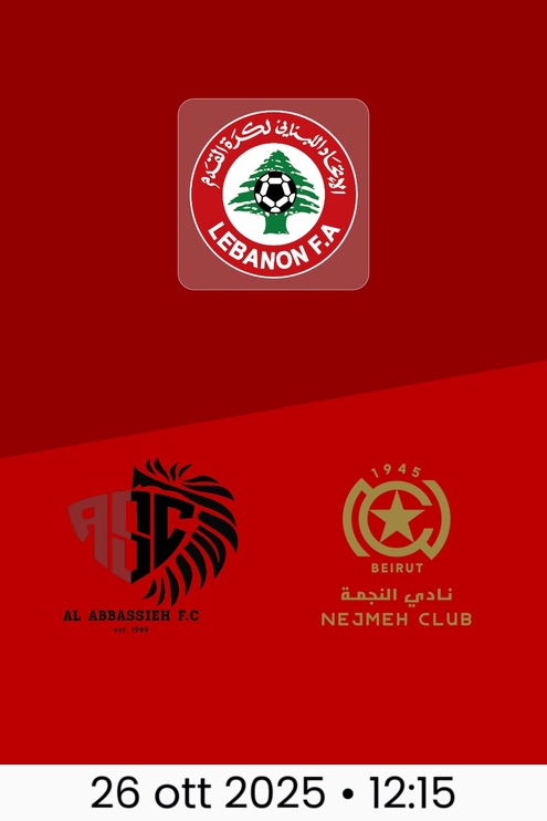 Riyadi Abbasiya - Nejmeh SC | Giornata 5 | Prima Divisione 2025/26