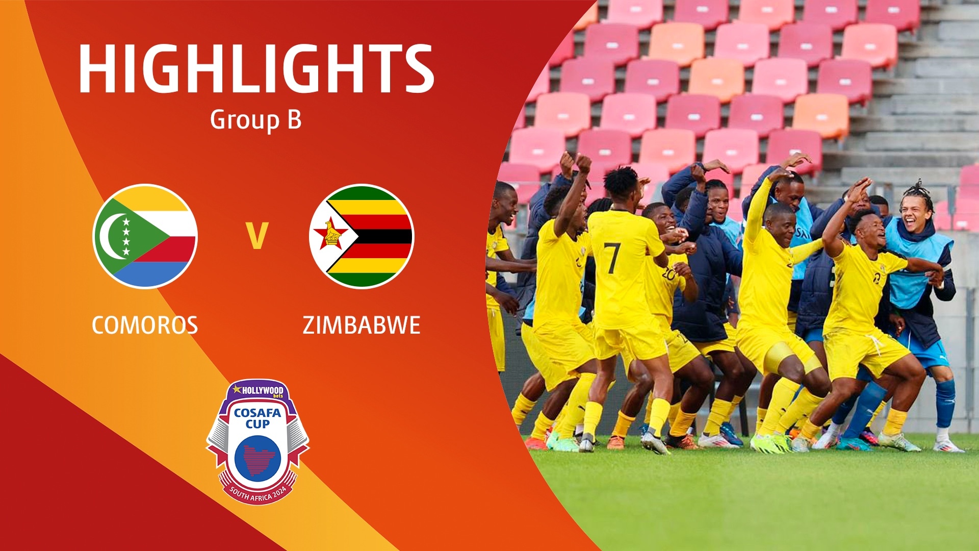 Komoren - Zimbabwe | Gruppe B | HOLLYWOODBETS COSAFA Cup 2024 | Highlights