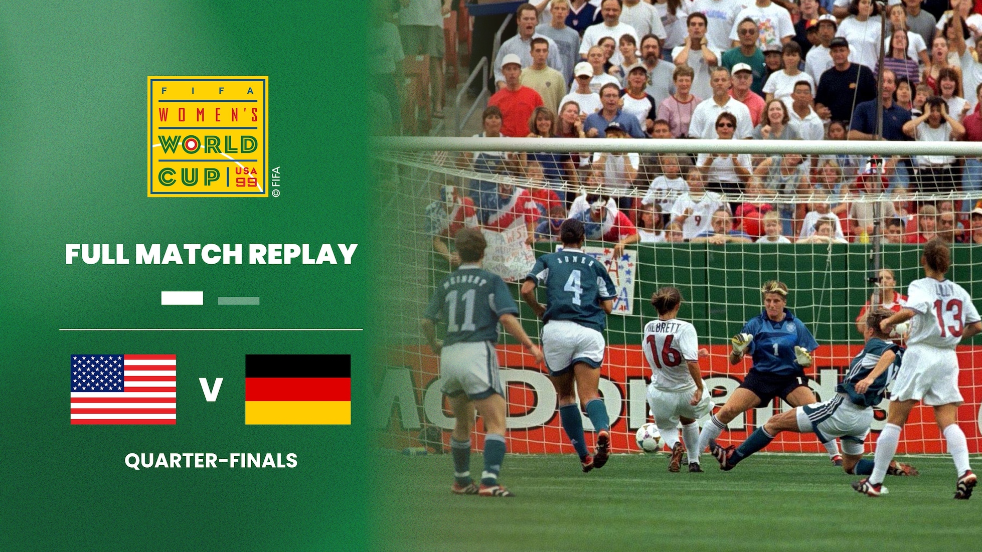 USA v Germany | Quarter-finals | FIFA Women's World Cup USA 1999™ | Full Match Replay