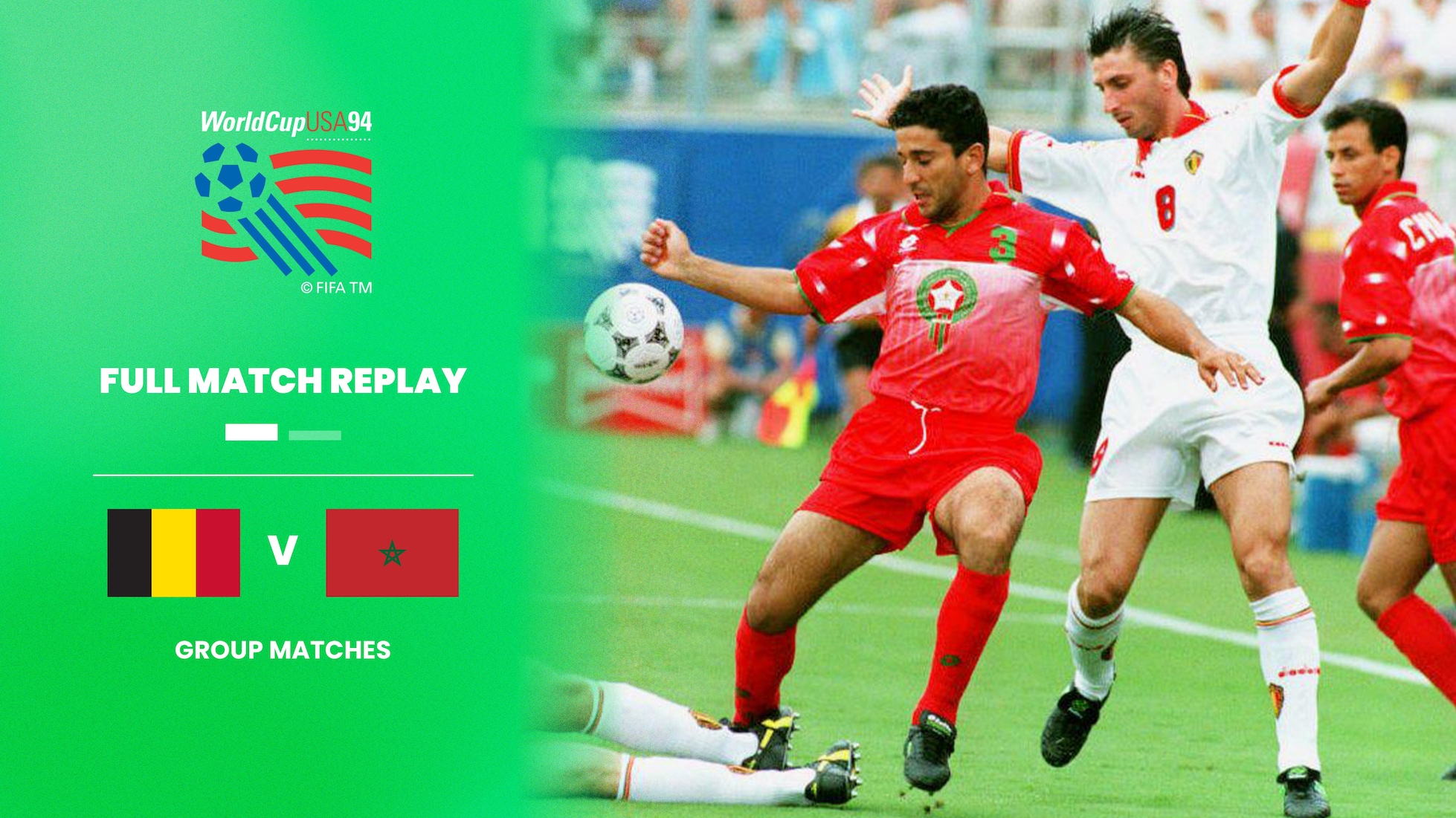 Bélgica vs Marruecos | Grupo F | Copa Mundial de la FIFA Estados Unidos 1994™ | Partido Completo